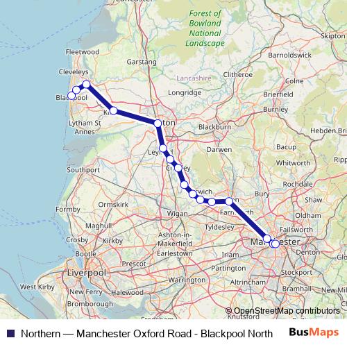 Northern rail Line Map