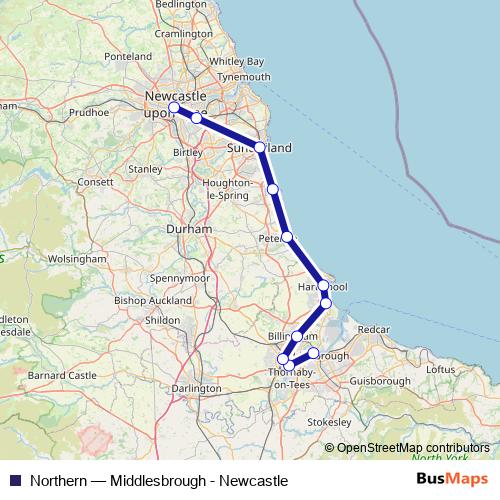Northern rail Line Map