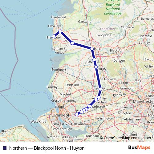 Northern rail Line Map
