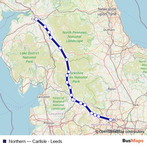 Northern rail Line Map