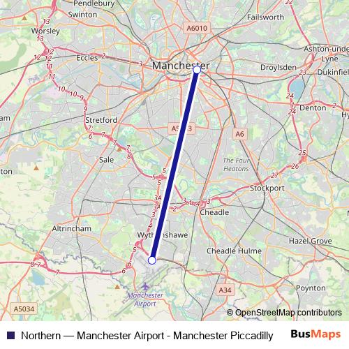 Northern rail Line Map