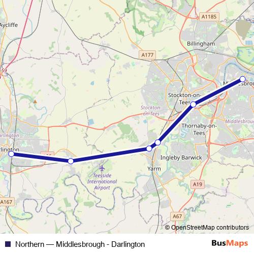 Northern rail Line Map