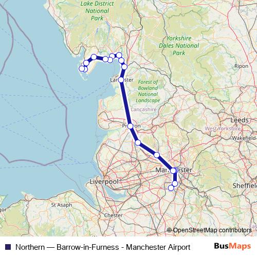 Northern rail Line Map