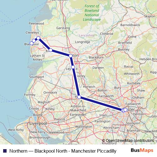Northern rail Line Map