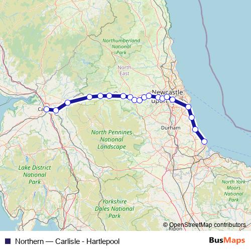 Northern rail Line Map