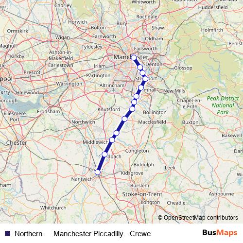 Northern rail Line Map