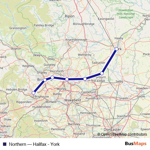 Northern rail Line Map