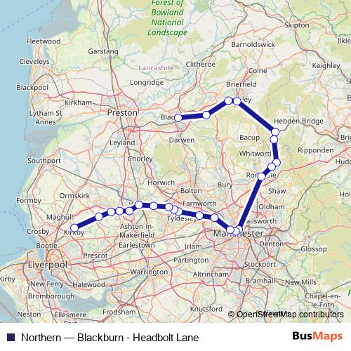 Northern rail Line Map