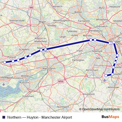 Northern rail Line Map