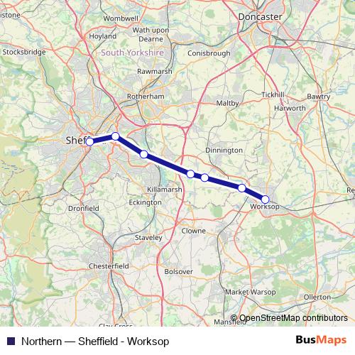 Northern rail Line Map