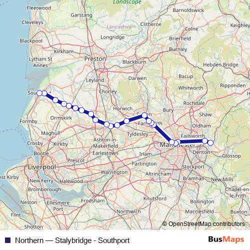 Northern rail Line Map