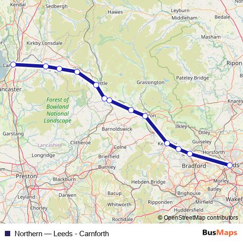 Northern rail Line Map