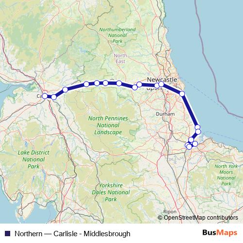 Northern rail Line Map