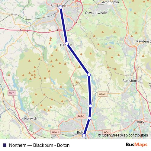 Northern rail Line Map
