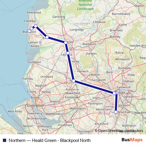 Northern rail Line Map