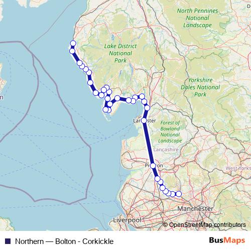 Northern rail Line Map