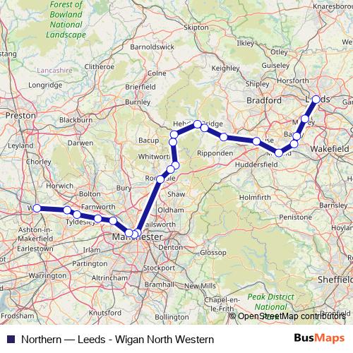 Northern rail Line Map