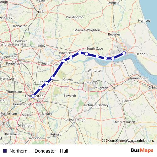 Northern rail Line Map