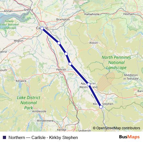 Northern rail Line Map