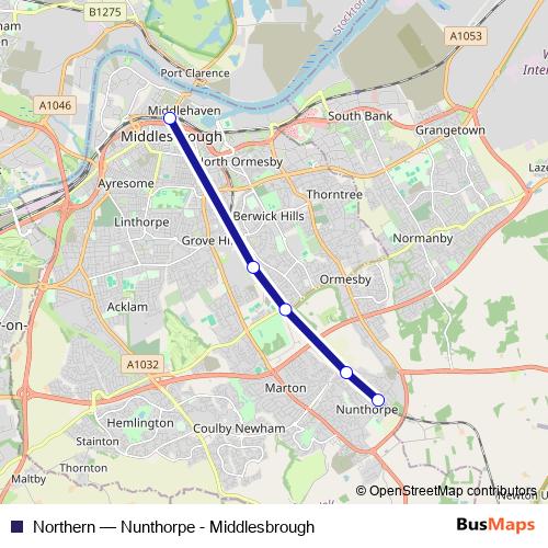 Northern rail Line Map