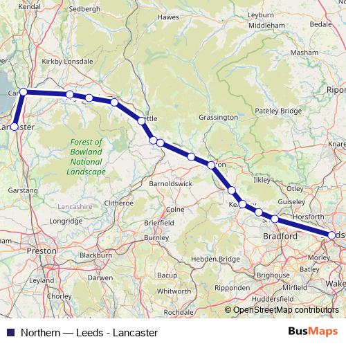 Northern rail Line Map