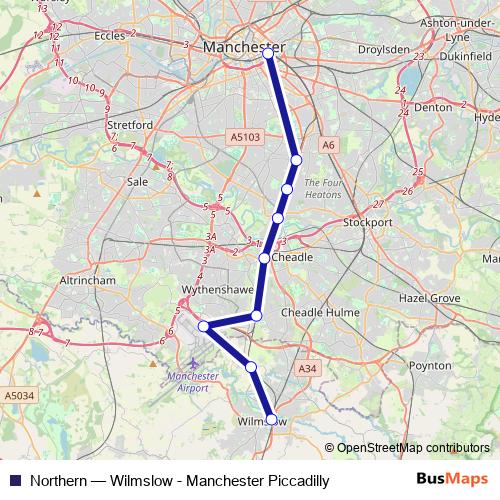 Northern rail Line Map