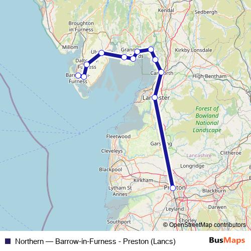 Northern rail Line Map