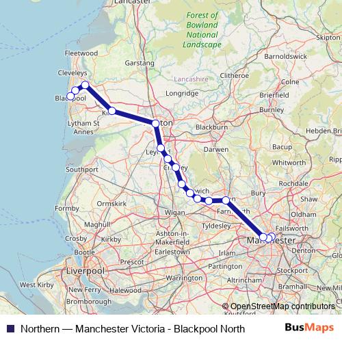 Northern rail Line Map