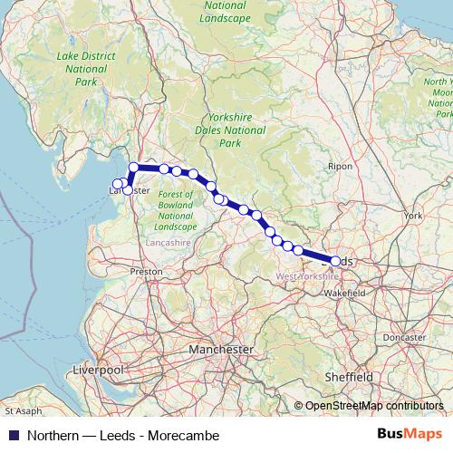 Northern rail Line Map