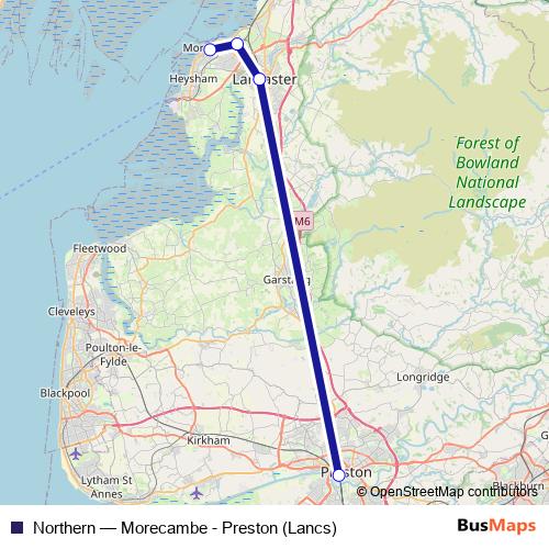 Northern rail Line Map