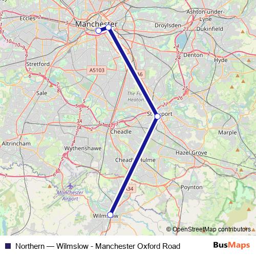 Northern rail Line Map
