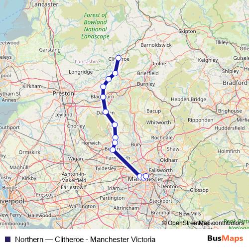 Northern rail Line Map