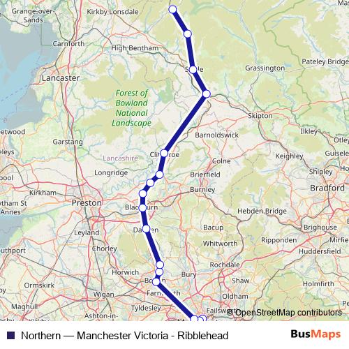 Northern rail Line Map