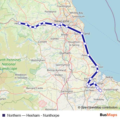 Northern rail Line Map