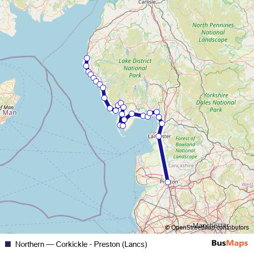 Northern rail Line Map