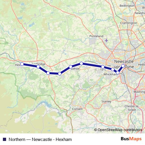 Northern rail Line Map