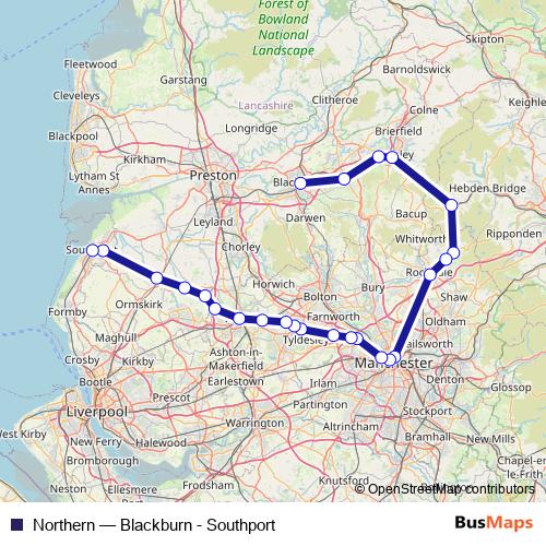 Northern rail Line Map