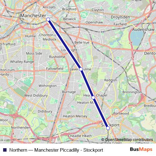 Northern rail Line Map