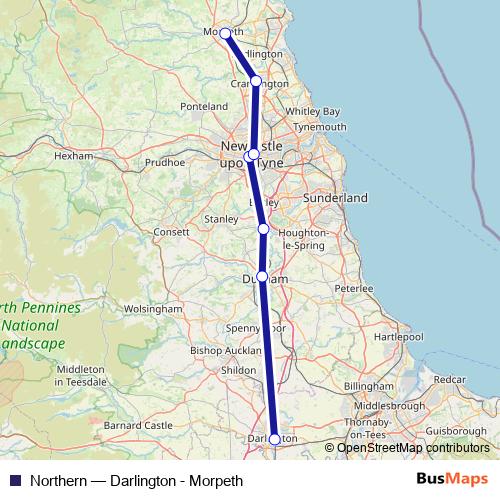 Northern rail Line Map
