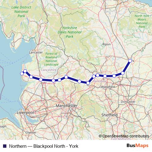 Northern rail Line Map