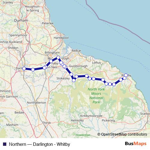 Northern rail Line Map