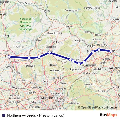 Northern rail Line Map