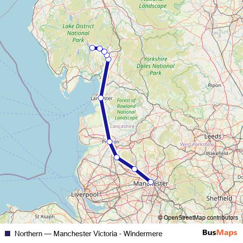 Northern rail Line Map