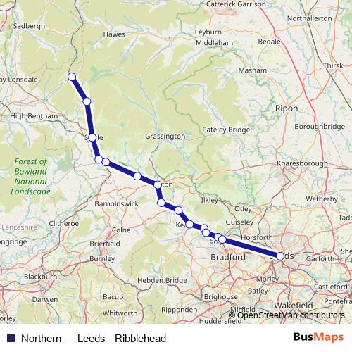 Northern rail Line Map