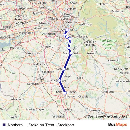 Northern rail Line Map