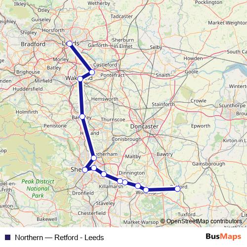 Northern rail Line Map