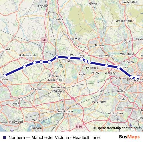 Northern rail Line Map