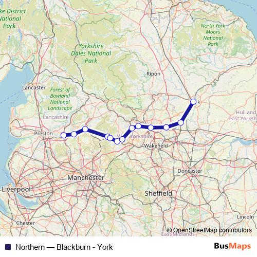 Northern rail Line Map