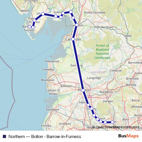 Northern rail Line Map