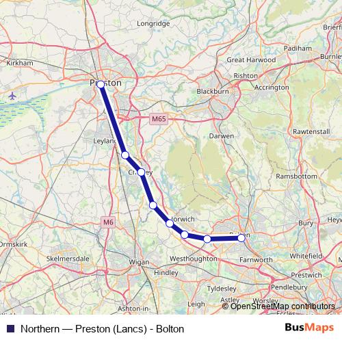 Northern rail Line Map